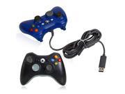 Black Wireless Game Remote Controller Blue Wired USB Controller for Xbox 360