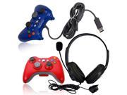 Stylish Wireless Controller Wired Controller Headset Headphone for Xbox 360