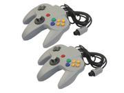 Lot 2 x Grey Long Wired Controller Game System for Nintendo 64 N64