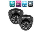 New 2X 1000TVL Vandalproof Outdoor CCTV DVR Security System Dome Camera Night Vision