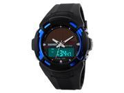 Fashion Men Solar Power Wrist Watch LED Digital Atomic Dual Time Sport Waterproof Rubber