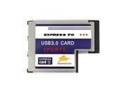 3 Port Hidden Inside USB 3.0 HUB to Express Card ExpressCard 54mm Adapter for PC