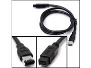 NEW 3FT 1M Black Firewire 800 to 400 9 Pin to 6 Pin Lead Cable IEEE1394B
