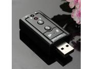 2 NEW Mini USB 2.0 3D Virtual External 7.1 Channel Audio Black Sound Card Adapter Black