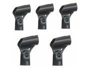 5 Pcs Black Flexible Mic Microphone Accessory Stand Plastic Clamp Clip Holder