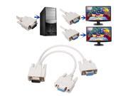15Pin VGA 1 Male To 2 Female Monitor Y Splitter Cable Lead LCD for PC Desktop