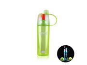 600ML Summer Creative Plastic Cups Readily Cup Outdoor Sports Water Bottles Cool Spray Function Blue Green