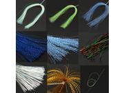 18 PACKS of Crystal Flash Fly Bait Line Tying Material Assortment Fishing Lure Tying Making 150Pcs Bag 9 Colors