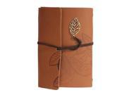 PU Openwork Leaves Pendant Vintage Leather Cover Loose Leaf Notebook Notepad Journal Diary Jotter