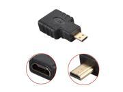 Gold Plated Micro HDMI Type D Male to HDMI Female Adapter Converter Connector 180 Degree