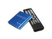 1080P Mini HDD Media Player MKV H.264 RMVB Full HD with HOST USB SD Card Reader Blue
