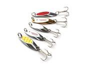 5 Fishing Metal Spoons Lures Tackle Box Kit Treble Hook Spinner Bait Bass 7g 10g