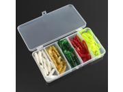 50pcs 6.5cm 2.6in Fish Lure Sets Soft Baits Simulation Worms Tail Maggots With Fishing Box Hot