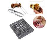 8 Piece Stainless Steel Seafood Shell Shellfish Lobster WalNuts Crab Cracker Tool Set Opener Forks