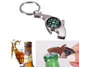 3 in 1 Creative Shark Shape Beer Wine Bottle Opener Tool Compass Keychain Key Ring