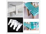 4PCS Lightweight Plastic Tablecloths Cover Table Desk Fixed Avoid Move Picnic Clamp Clips White