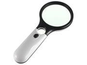 45X 3LED 75 22mm Handheld Magnifier Magnifying Glass Jewelry Loupe Light ABS AAA For Office Home White Black