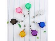 7PCS Aluminum Alloy Nylon Flower Easy To buckle Telescopic Buckle Card Pull Buckle Retractable Clip Key Chain Multi Color For Hanging Work Card Label Key