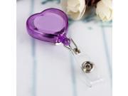 Heart Shape Easy To buckle Telescopic Buckle Card Pull Buckle Retractable Clip Key Chain Multi Color For Hanging Work Card Label Key