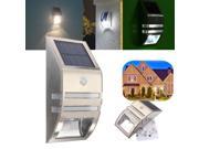 LED Solar Sun Powered Light Stainless PIR Motion Sensor Garden Yard Pathway Wall Light Lamp White