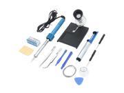 New 14in1 60W 110V Electric Soldering Tools Kit Set Iron Stand Desoldering Pump