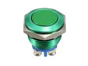 3A 250VAC 16mm Start Horn Button Metal Waterproof Pushbutton Switch Nickel Brass Green