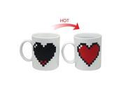 Magic Coffee Tea Hot Cold Heat Sensitive Color Changing Mug Cup Pixel Heart Gift