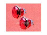 2pcs 16mm Start Horn Button Momentary Stainless Steel Metal Push Button Switch R