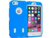 Blue White Hybrid Deluxe Hard Soft Case Cover for Apple iPhone 6 4.7