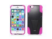 Black Hot Pink Hybrid Hard Silicone Case Cover with Stand for Apple iPhone 6 Plus 5.5