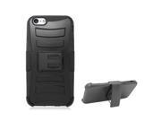 Black Black Hybrid Heavy Duty Hard Soft Case Cover with Holster for Apple iPhone 6 Plus 5.5
