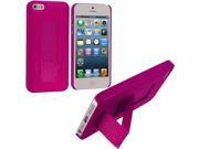 Hot Pink Grid Texture w Stand Hard Rubberized Back Cover Case for Apple iPhone 5 5S
