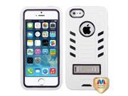 Apple iPhone 5S 5 Black White TUFF eNUFF Hybrid Case Cover Metal Stand