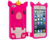 Hot Pink Pig Silicone Design Soft Skin Case Cover for Apple iPhone 5 5S