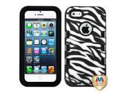 Apple iPhone 5S 5 Black Zebra Skin White Black TUFF eNUFF Hybrid Case Cover