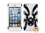 Apple iPhone 5S 5 Solid Black Solid White Spiderbite Hybrid Case Cover