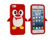 Red Penguin Silicone Design Soft Skin Case Cover for Apple iPhone 5 5S