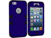Black Blue Hybrid Tuff Hard Soft 3 Piece Case Cover for Apple iPhone 5 5S