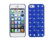 Apple iPhone 5S 5 Hard Dark Blue Weave Texture Back Protector Cove Case