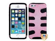 Apple iPhone 5S 5 Pink Plating Matte Wrinkle Black Fishbone Case Cover