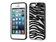 Apple iPhone 5S 5 Transparent Clear Solid Black Zebra Skin Gummy Case Cover