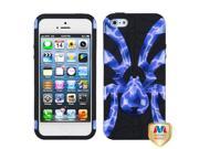 Apple iPhone 5S 5 Blue Lightning Black Spiderbite Hybrid Case Cover