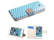Apple iPhone 5S 5 Blue Wave MyJacket Wallet Case Cover with Diamante Belt