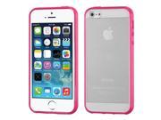 Apple iPhone 5S 5 Transparent Clear Solid Hot Pink Gummy Case Cover