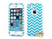 Apple iPhone 5S 5 Blue Wave Solid White VERGE Hybrid Protector Case Cover