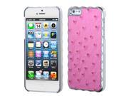 Apple iPhone 5S 5 Hot Pink Silver Plating Ostrich Leather Alloy Back Case Cover