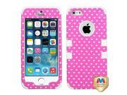 Apple iPhone 5S 5 Pink Vintage Heart Dots Solid White TUFF Hybrid Case Cover