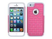 Apple iPhone 5S 5 Pink Solid White Luxurious Lattice Dazzling Armor Case Cover