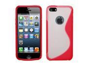 Apple iPhone 5S 5 Transparent Clear Solid Red S Shape Gummy Case Cover