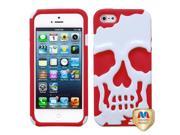 Apple iPhone 5S 5 Ivory White Red Skullcap Hybrid Protector Case Cover